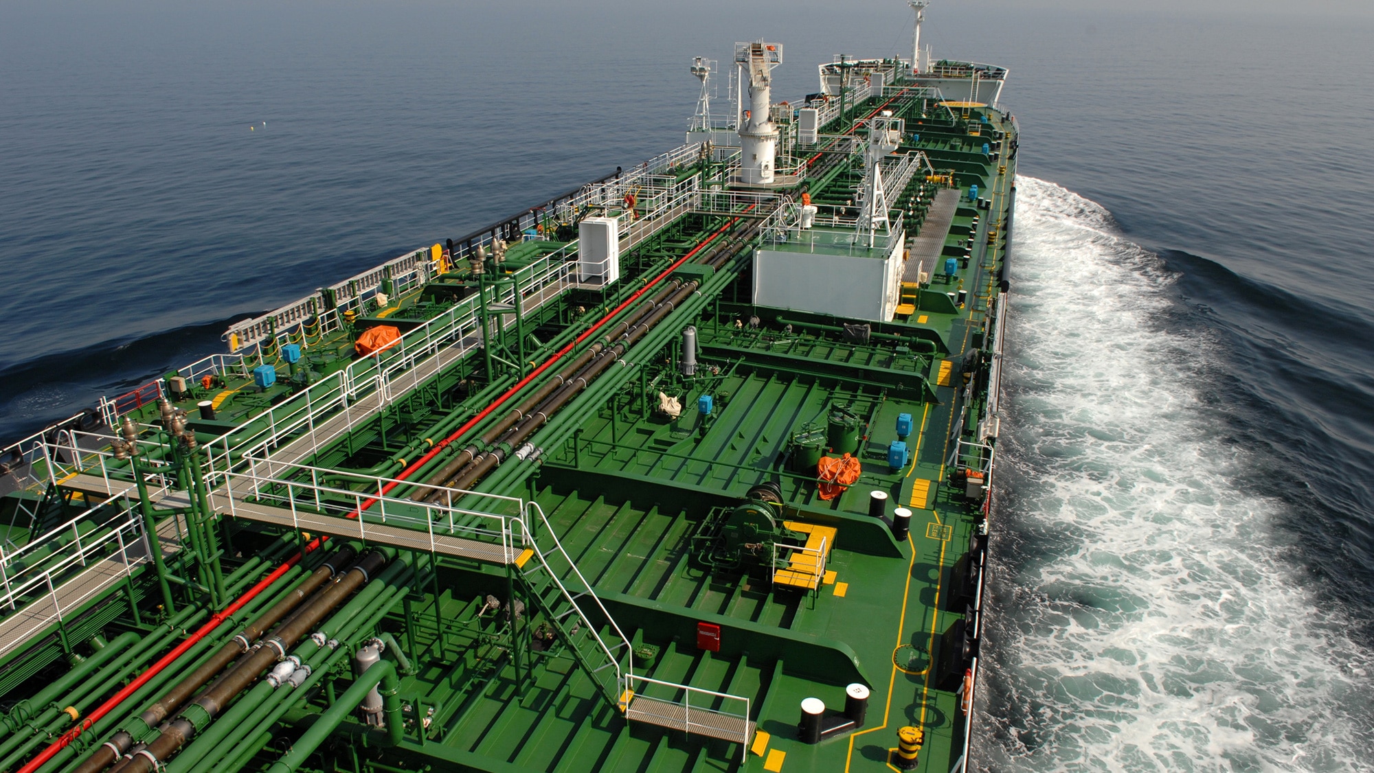 Main deck of oil tanker